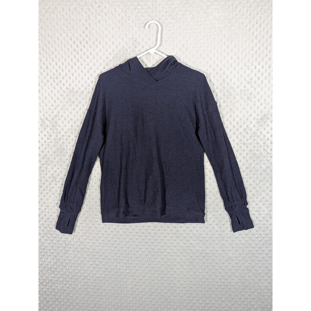 Lululemon‎ Hoodie Women's Size 6 Blue Ruched Back Thumbholes Running Yoga